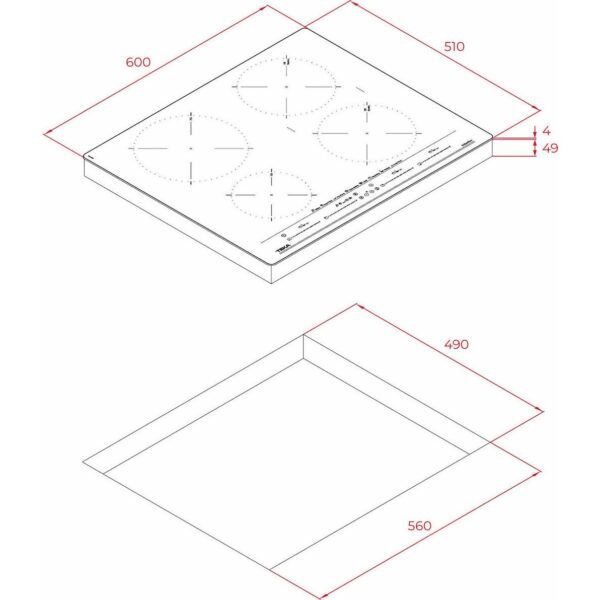 Αυτόνομη Εντοιχιζόμενη Επαγωγική Εστία Teka IZC 64630 BK MST [Π60×Β51cm]