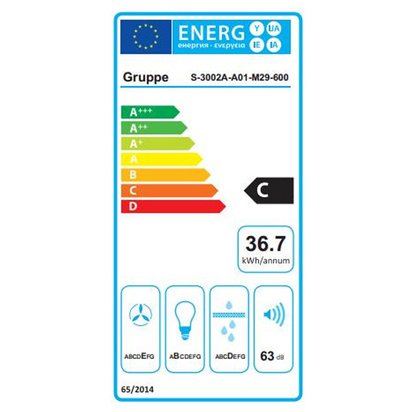 Απορροφητήρας Gruppe Pratico 600 Λευκός [Π60cm - 300m³/h]