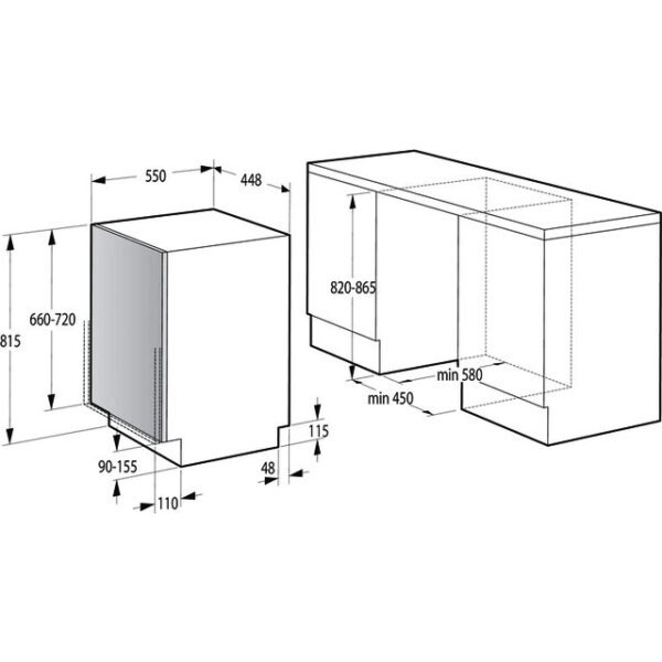 Εντοιχιζόμενο Πλυντήριο Πιάτων Gorenje GV520E10 [◎11/Υ81.5×Π45cm]
