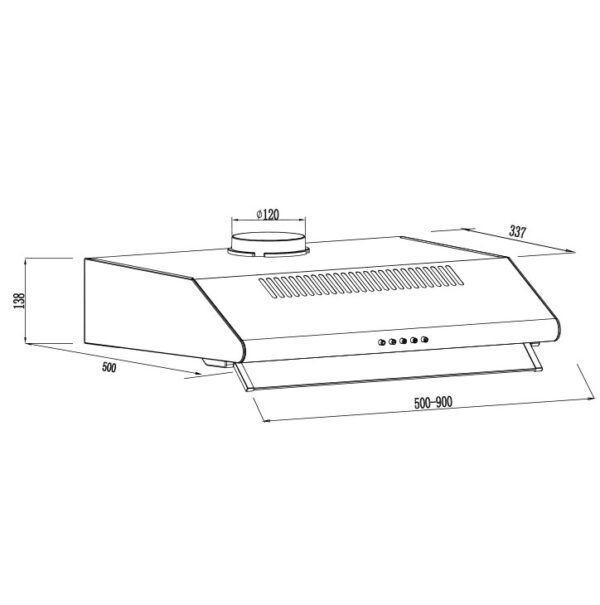 Απορροφητήρας Gruppe Pratico 600 Μαύρος [Π60cm – 300m³/h]