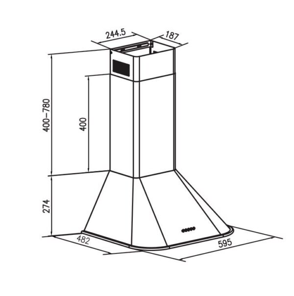 Απορροφητήρας Καμινάδα Gruppe Armonia Μπεζ [Π60cm – 610m³/h]