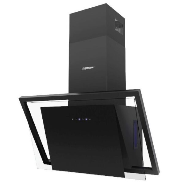 Απορροφητήρας Καμινάδα Gruppe Unico Μαύρος [Π90cm - 600m³/h]