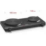 Επιτραπέζια διπλή εστία εμαγιέ, 2250w, Haeger, Double Disc, HP-02B.013A, Black