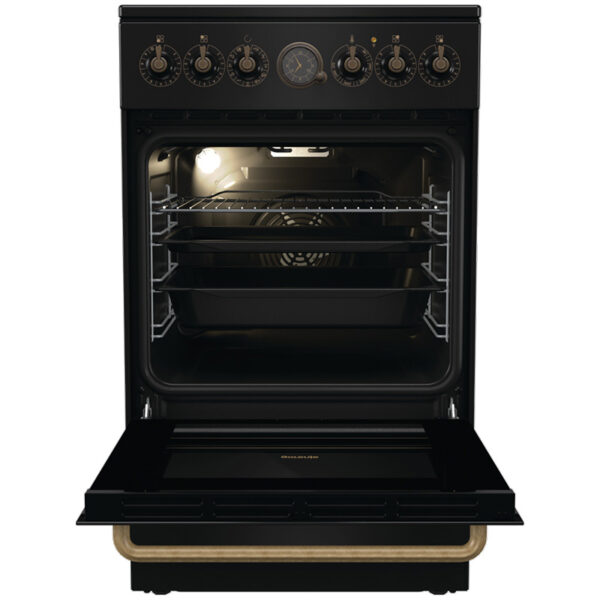 Ηλεκτρική Κουζίνα Ατμού 70L Gorenje GECS5B70CLB Μαύρη με Υδρόλυση & Κεραμικές Εστίες
