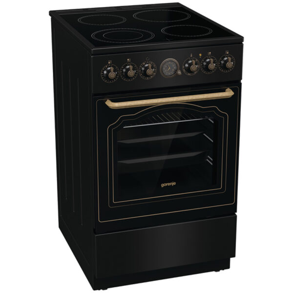 Ηλεκτρική Κουζίνα Ατμού 70L Gorenje GECS5B70CLB Μαύρη με Υδρόλυση & Κεραμικές Εστίες