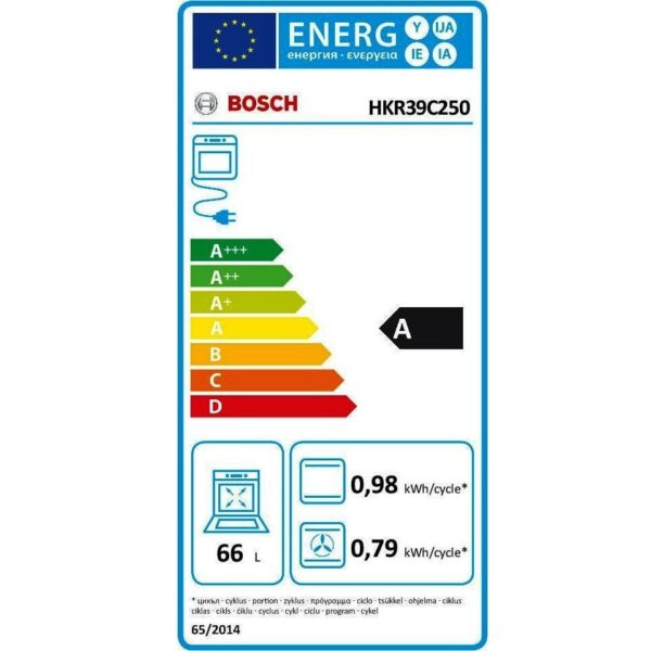 Ηλεκτρική Κουζίνα 66L Bosch HKR39C250 Inox με Κεραμικές Εστίες
