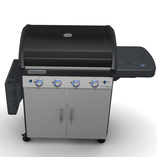 Ψησταριά Υγραερίου CampinGaz 4 Series Classic LSG Μαύρη/Inox με 4 Καυστήρες και Πλαϊνή Εστία