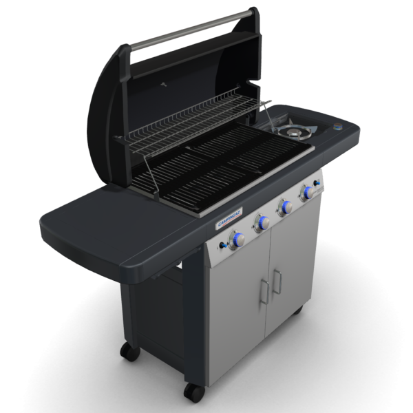 Ψησταριά Υγραερίου CampinGaz 4 Series Classic LSG Μαύρη/Inox με 4 Καυστήρες και Πλαϊνή Εστία