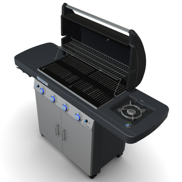 Ψησταριά Υγραερίου CampinGaz 4 Series Classic LSG Μαύρη/Inox με 4 Καυστήρες και Πλαϊνή Εστία