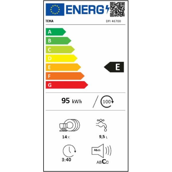 Εντοιχιζόμενο Πλυντήριο Πιάτων Teka DFI 46700 [◎14/Π60cm]