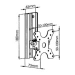 Κινητή Επιτοίχια Βάση Τηλεόρασης DMP LCD300 Μαύρη [13–30″/15kg]