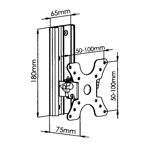 Κινητή Επιτοίχια Βάση Τηλεόρασης DMP LCD300 Μαύρη [13–30″/15kg]