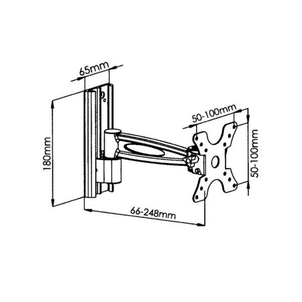 Κινητή Επιτοίχια Βάση Τηλεόρασης DMP LCD301 Μαύρη [13–30″/15kg]