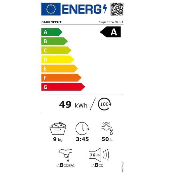 Πλυντήριο Ρούχων Bauknecht Super Eco 945 A [9kg/1400rpm]