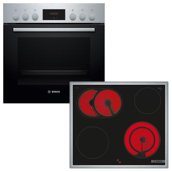 Εντοιχιζόμενο Σετ Φούρνος 66L Bosch HEF133BS1 + Κεραμική Εστία Bosch NKN645GA2E