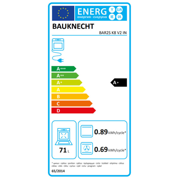 Εντοιχιζόμενος Φούρνος Ατμού 71L Bauknecht BAR2S K8 V2 IN Inox