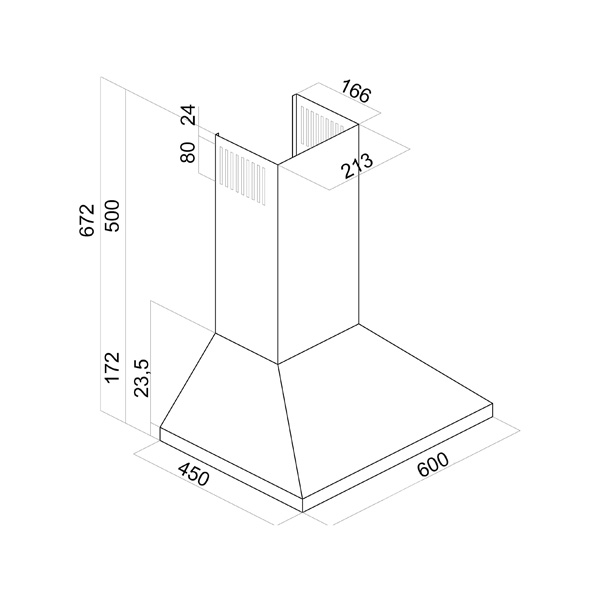 Απορροφητήρας Καμινάδα Davoline Airtechno Plus IX 60 Inox [Π60cm – 291m³/h]
