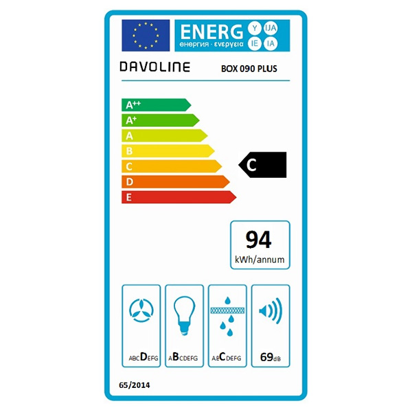 Απορροφητήρας Καμινάδα Davoline Box Plus 90 Inox [Π90cm – 616m³/h]
