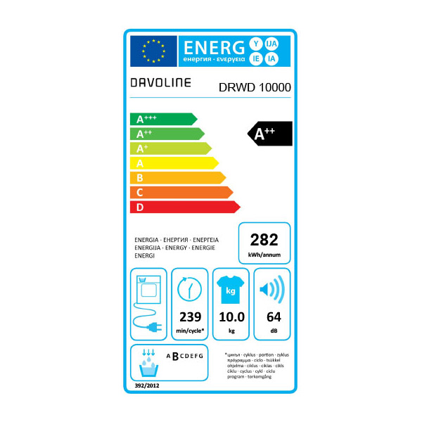 Στεγνωτήριο 10kg Davoline DRWD 10000 με Αντλία Θερμότητας [A++]