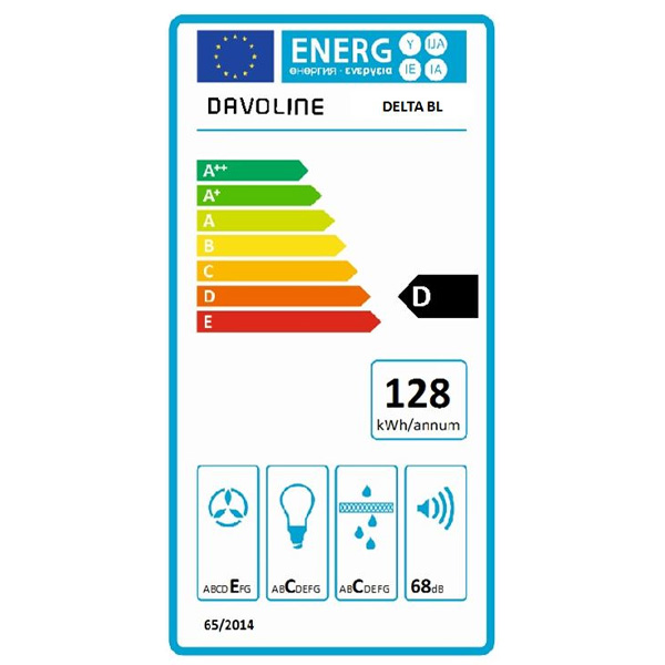Απορροφητήρας Συρόμενος Davoline Delta BL Μαύρος [Π60cm – 483m³/h]