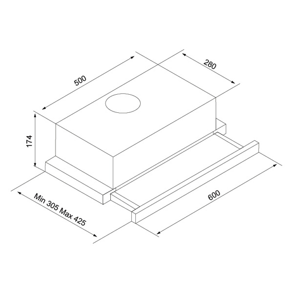 Απορροφητήρας Συρόμενος Davoline Delta GR-IX Inox [Π60cm – 483m³/h]
