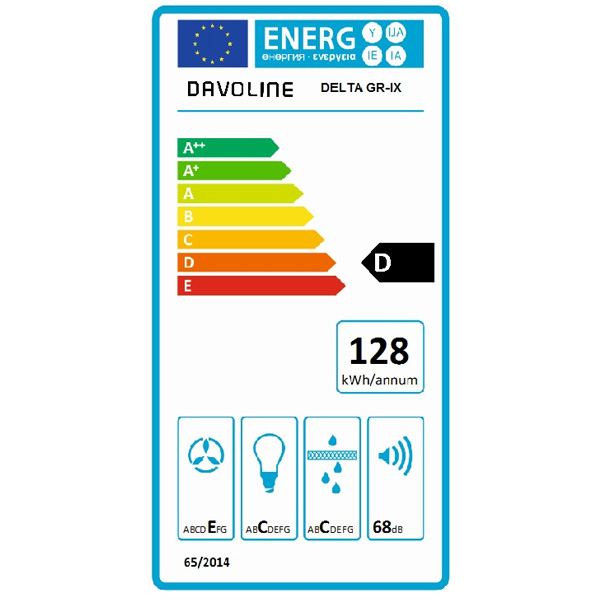 Απορροφητήρας Συρόμενος Davoline Delta GR-IX Inox [Π60cm – 483m³/h]