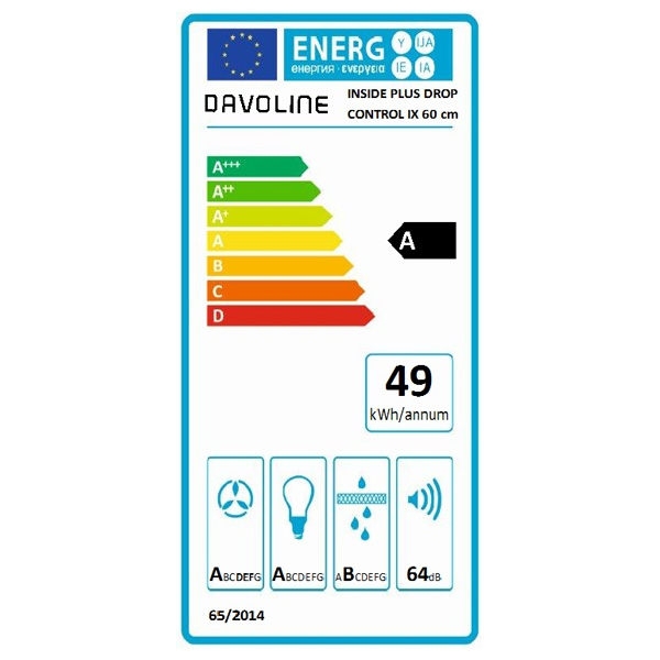 Απορροφητήρας Εντοιχιζόμενος Davoline Inside Plus Drop Control 60 IX Inox [Π60cm – 620m³/h]