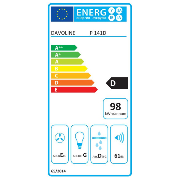 Απορροφητήρας Πτυσσόμενος Davoline P141D WH Λευκός [Π60cm – 358m³/h]