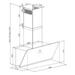 Απορροφητήρας Καμινάδα Davoline Shape 90 Μαύρος [Π90cm – 648m³/h]