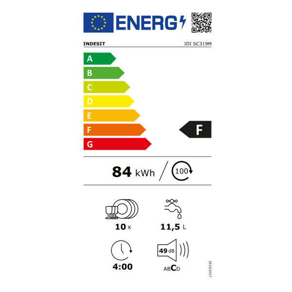 Εντοιχιζόμενο Πλυντήριο Πιάτων Indesit IDI SC319M [◎10/Π45cm]