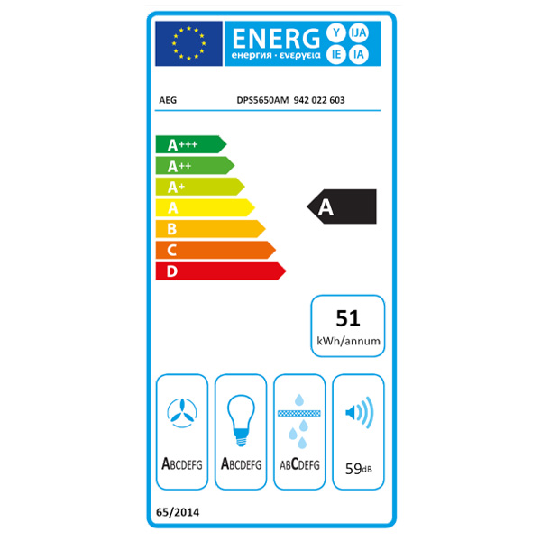 Απορροφητήρας Συρόμενος AEG DPS5650AM Inox [Π60cm – 600m³/h]