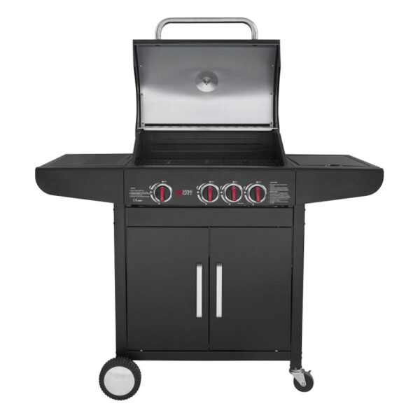 Ψησταριά Υγραερίου Thermogatz GS Grill Lux Μαύρη με 3 Καυστήρες και Πλαϊνή Εστία