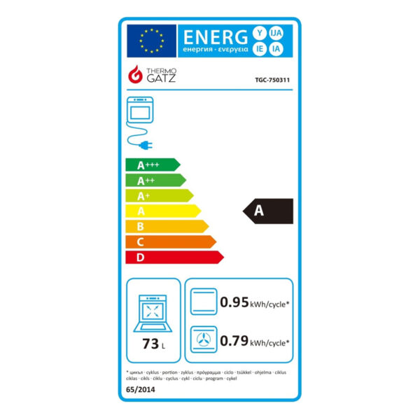 Εντοιχιζόμενος Φούρνος 73L Thermogatz TGC 750311 GL Μαύρος