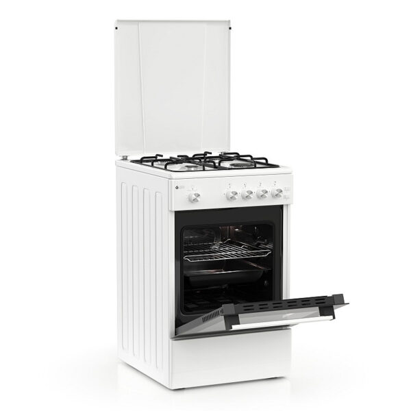 Κουζίνα Αερίου 43L Thermogatz TGS 151 WH Λευκή με Eστίες Αερίου & Καπάκι