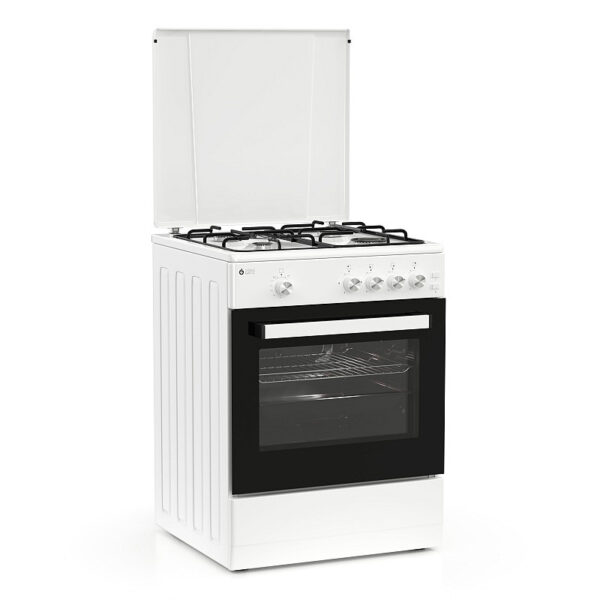 Κουζίνα Αερίου 55L Thermogatz TGS 161 WH Λευκή με Eστίες Αερίου & Καπάκι