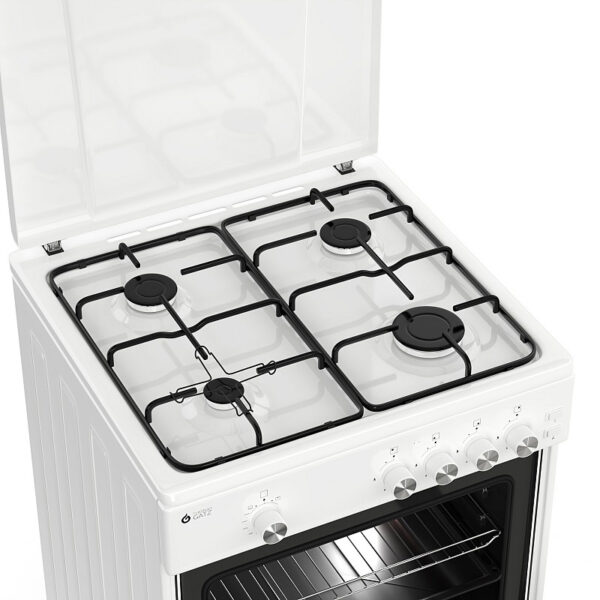 Κουζίνα Αερίου 55L Thermogatz TGS 161 WH Λευκή με Eστίες Αερίου & Καπάκι
