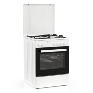 Κουζίνα Μικτή 56L Thermogatz TGS 3501 WH Λευκή με Eστίες Αερίου/Εμαγιέ & Καπάκι
