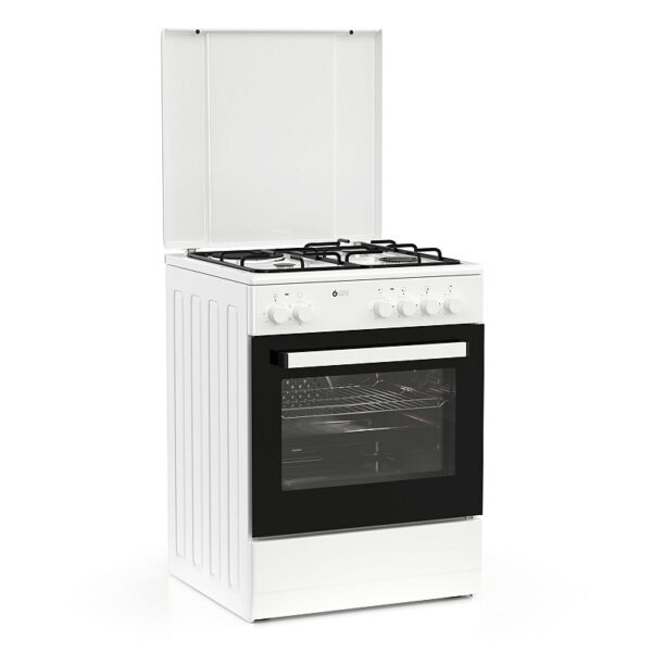 Κουζίνα Μικτή 56L Thermogatz TGS 3501 WH Λευκή με Eστίες Αερίου/Εμαγιέ & Καπάκι