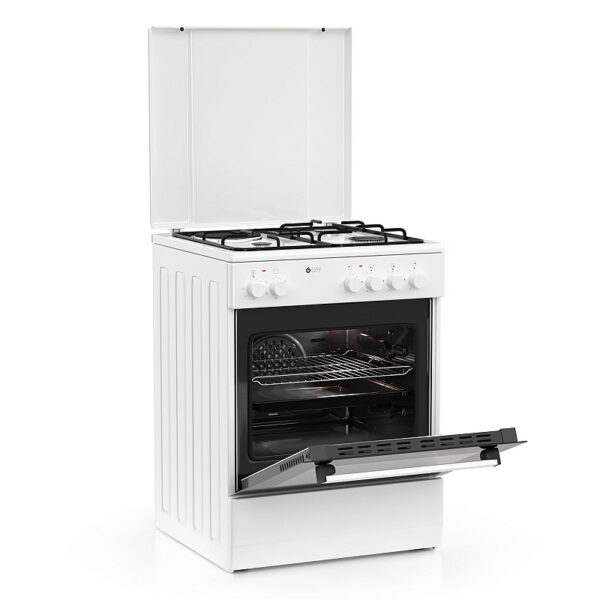 Κουζίνα Μικτή 56L Thermogatz TGS 3501 WH Λευκή με Eστίες Αερίου/Εμαγιέ & Καπάκι