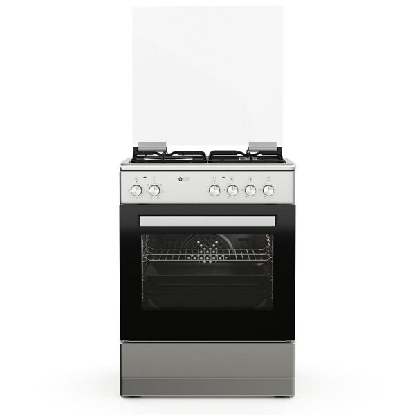 Κουζίνα Μικτή 60L Thermogatz TGS 3521 IX Inox με Eστίες Αερίου/Εμαγιέ & Καπάκι