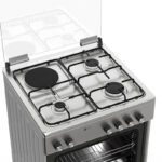 Κουζίνα Μικτή 60L Thermogatz TGS 3521 IX Inox με Eστίες Αερίου/Εμαγιέ & Καπάκι