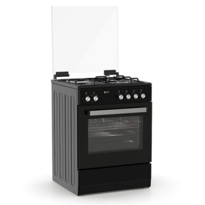 Κουζίνα Μικτή 60L Thermogatz TGS 3531 BL Μαύρη με Eστίες Αερίου/Εμαγιέ & Καπάκι