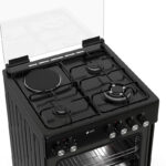 Κουζίνα Μικτή 60L Thermogatz TGS 3531 BL Μαύρη με Eστίες Αερίου/Εμαγιέ & Καπάκι