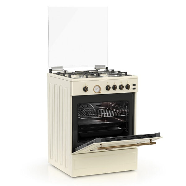 Κουζίνα Αερίου 49L Thermogatz TGS 4111 Μπεζ με Eστίες Αερίου & Καπάκι