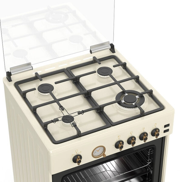 Κουζίνα Αερίου 49L Thermogatz TGS 4111 Μπεζ με Eστίες Αερίου & Καπάκι