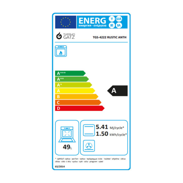 Κουζίνα Αερίου 49L Thermogatz TGS 4222 Ανθρακί με Eστίες Αερίου & Καπάκι