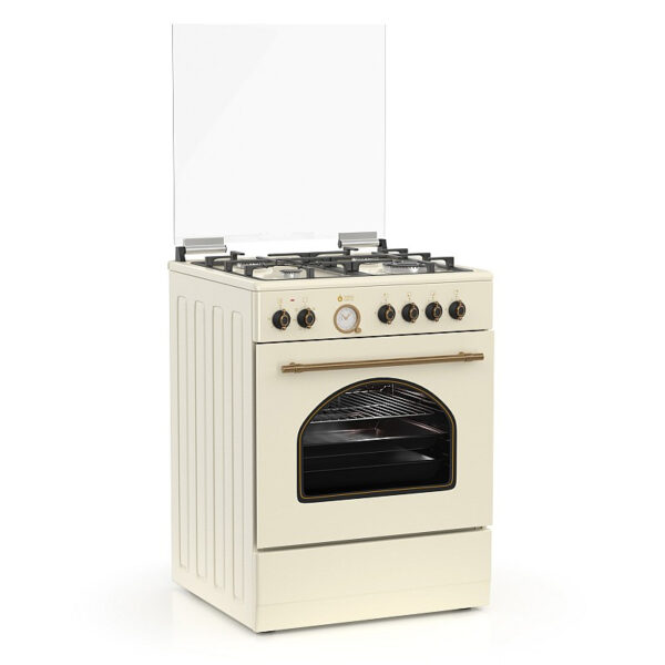 Κουζίνα Μικτή 60L Thermogatz TGS 4320 Μπεζ με Eστίες Αερίου & Καπάκι