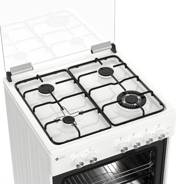 Κουζίνα Αερίου 49L Thermogatz TGS 5021 WH Λευκή με Eστίες Αερίου & Καπάκι