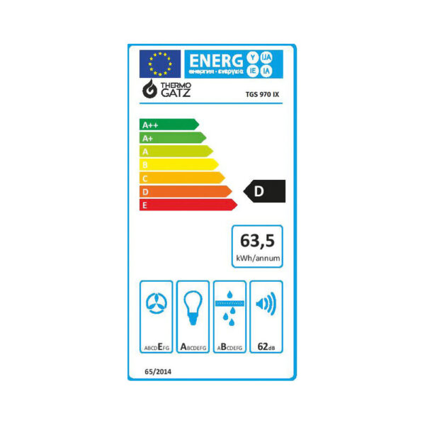 Απορροφητήρας Καμινάδα Thermogatz TGS 970 IX Inox [Π60cm – 400m³/h]