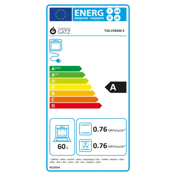 Ηλεκτρική Κουζίνα 60L Thermogatz TGS CER600 S Inox με Κεραμικές Εστίες